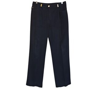 St John Sport Pants Womens 12 Stretch Gold Hardware Straight Leg Chino